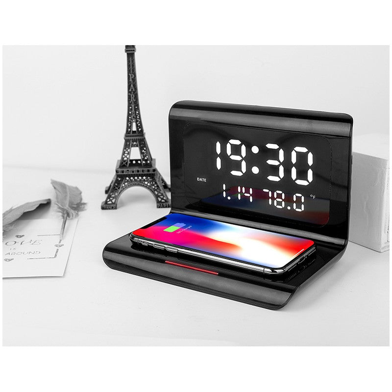 Black Clock Wireless Charging and Data