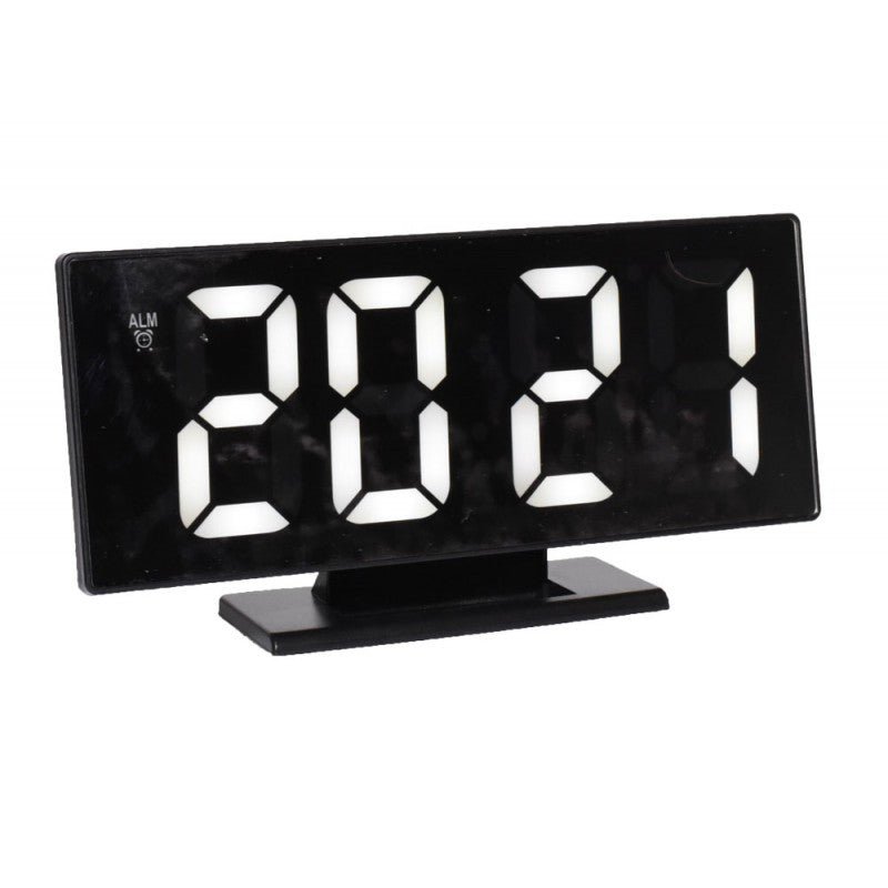 Modern White LED Room Clock, Alarm