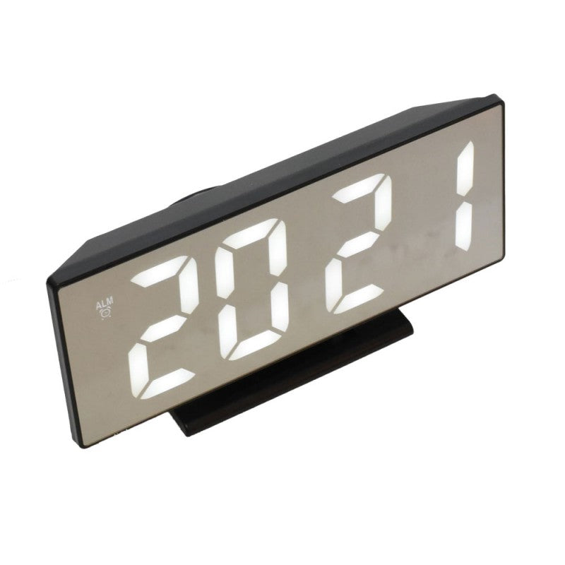 Modern White LED Room Clock, Alarm