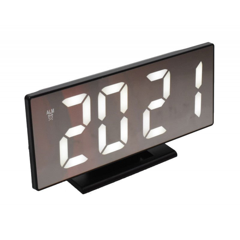 Modern White LED Room Clock, Alarm
