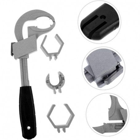 Adjustable Plumber's Wrench with 3 Heads