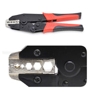 Professional Electrical Lug Crimping Pliers, Rubberized Handles, Black/Red