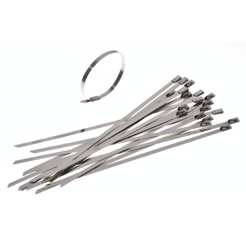 Set of 20 Stainless Steel Cable Ties, 4.6mm x 150mm, Grey