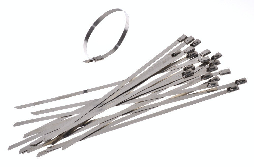 Set of 20 x Stainless Steel Cable Ties, 4.6 x 250mm, Grey