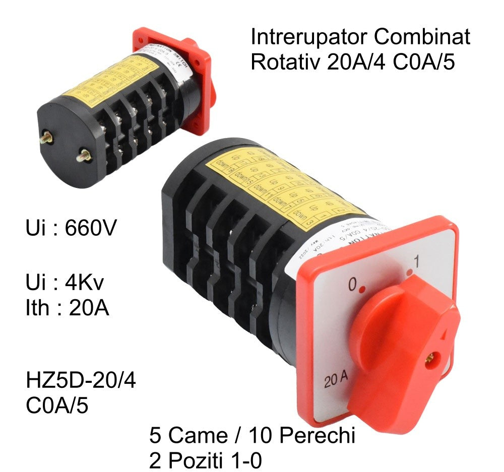 Rotary Switch 5-Cam 1-0 / 20A - C0A/5