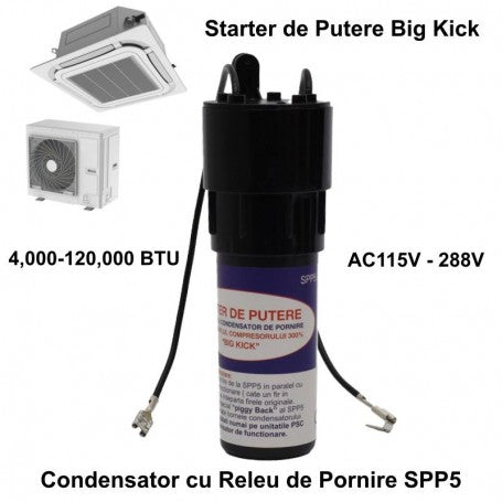 Start Relay Capacitor, AC Air Conditioner Starter AC-SPP5 / 4000-120000BTU