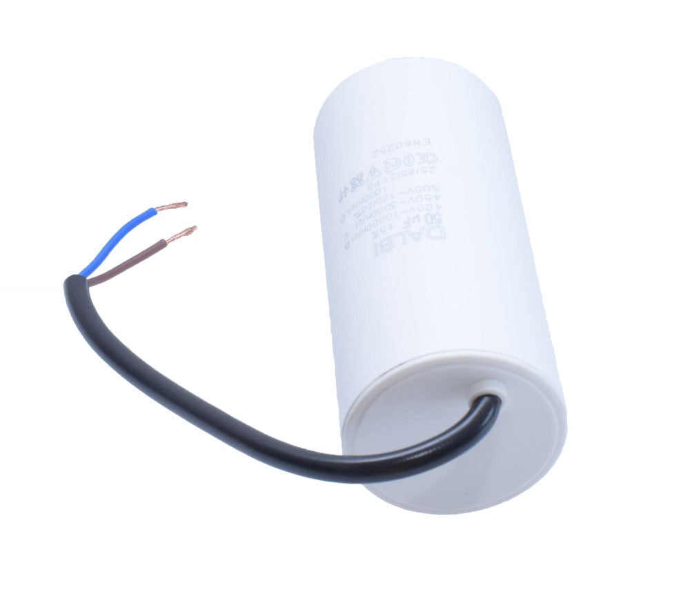 Motor Capacitor with Screw and Wires - 50uf / 450V