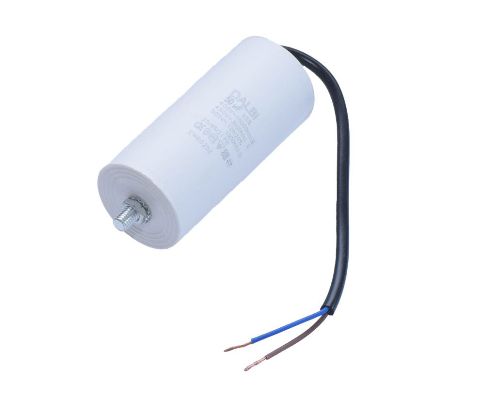 Motor Capacitor with Screw and Wires - 50uf / 450V