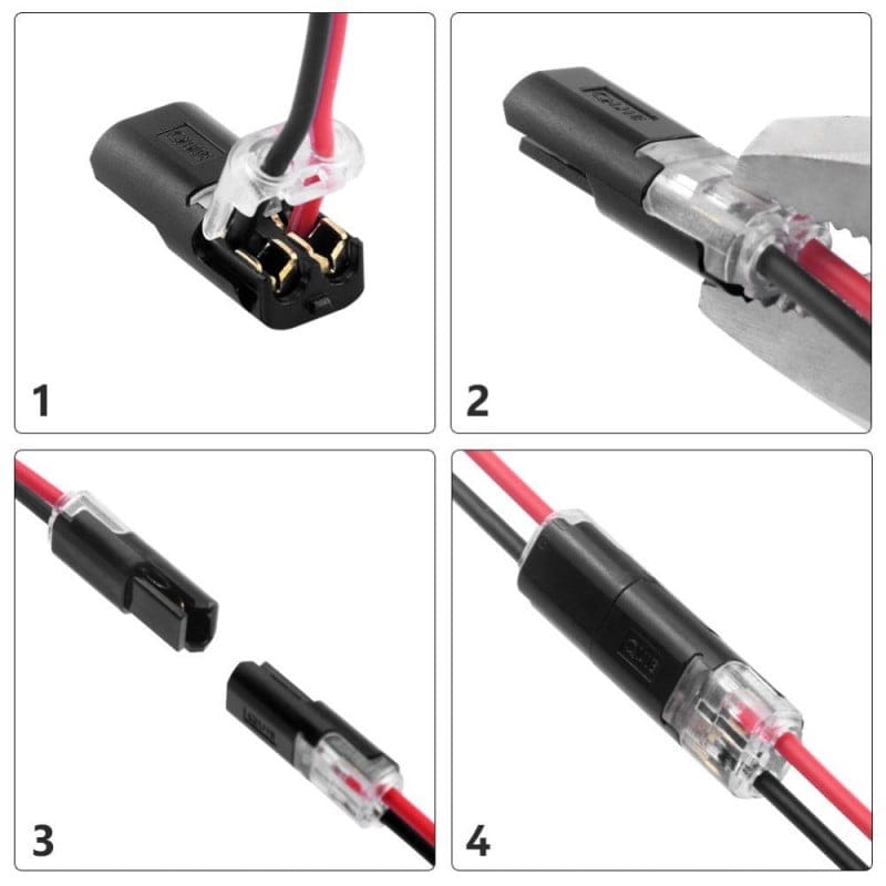 2-Pin Quick Connect Wire Splice Connector 22-20 AWG
