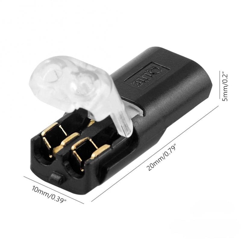 2-Pin Quick Connect Wire Splice Connector 22-20 AWG
