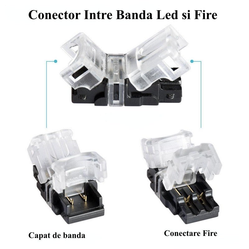 LED Strip Connector 10mm, 2 Pin, 2 Wire