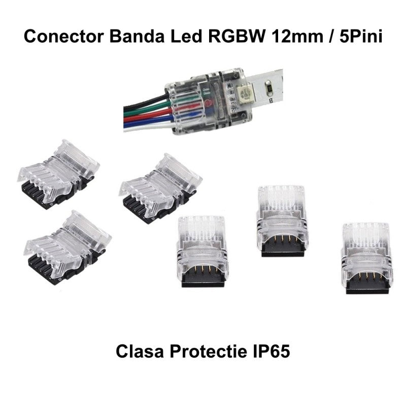 RGBW LED Strip Connector 12mm, 5 Pin