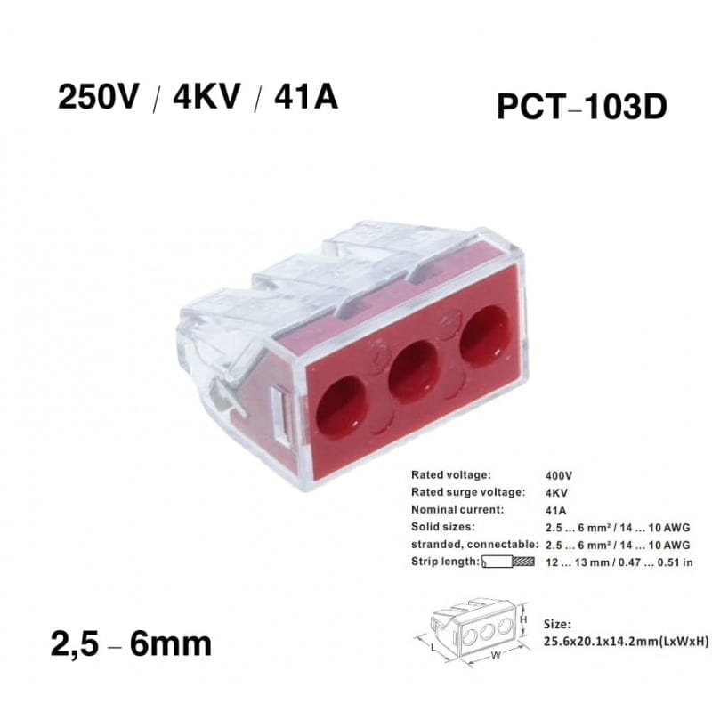 Quick Junction Box Connector, 3-pole