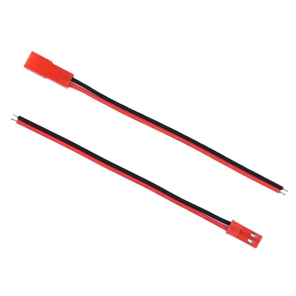 Set of 10 Pairs of JST 2-Wire Connectors, AWG-22/Female-Male