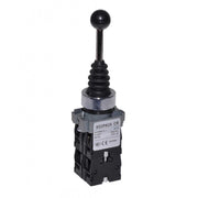 4-Position Lever Controller with Return, Joystick Type, 22mm Mounting Diameter, Metallic, 3A
