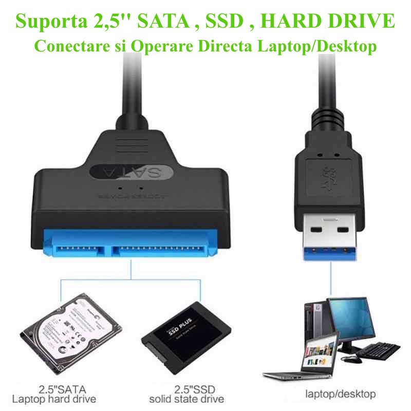 Hard Disk Converter USB 3.0 to SATA 4TB, 130mm, ElectroAZ