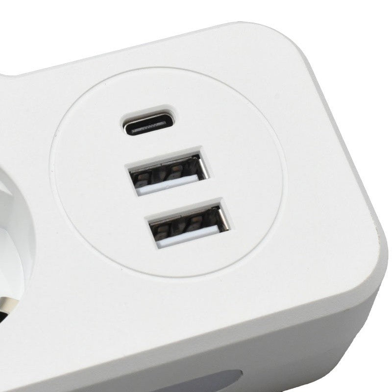 Multifunctional Dual Socket with 2 x USB QC3.0 - 1PD 20W and Night Light