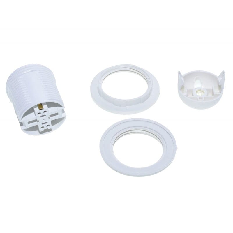 White E27 Lampholder with Skirt