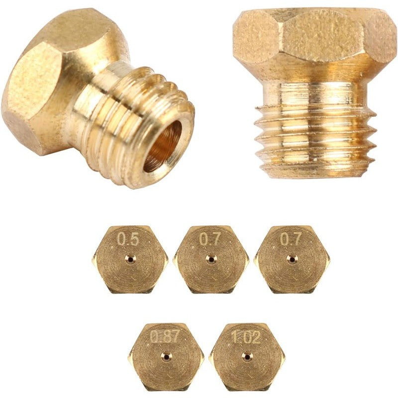 Gas Stove Nozzles, M6 Fine Thread - Ø 1.00 mm, 50pcs/set
