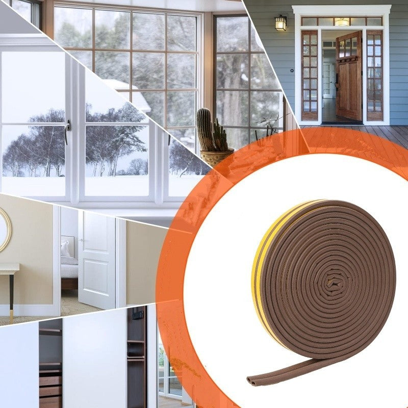 Brown Self-Adhesive Seal Strip - Windows / Doors - 10m/Roll