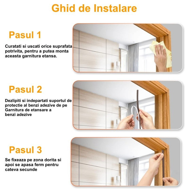 Brown Self-Adhesive Seal Strip - Windows / Doors - 10m/Roll
