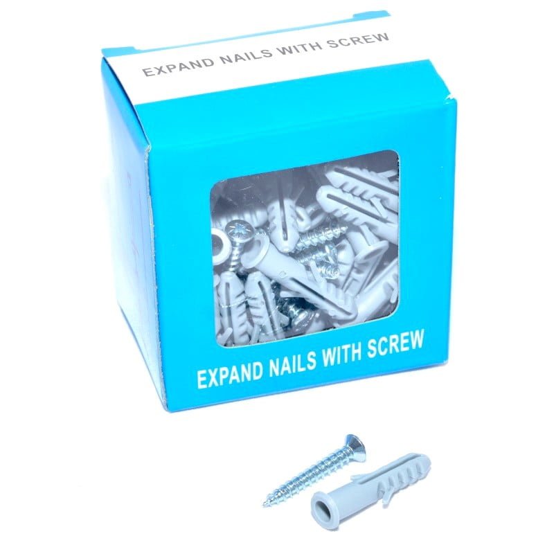 Set of 25 x Screw with Wall Plug 12 x 40mm