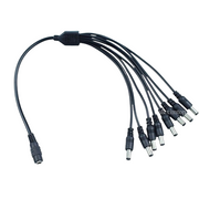 DC Power Plug 2.1 Female to 8 Male, Cable 30cm