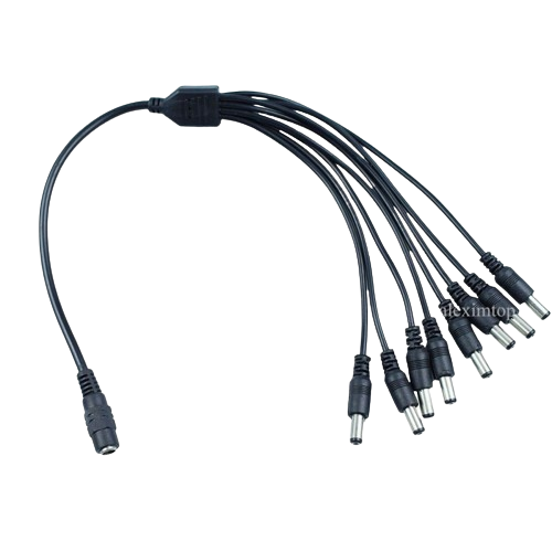 DC Power Plug 2.1 Female to 8 Male, Cable 30cm