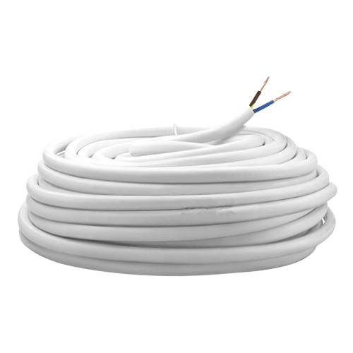 Stranded Electrical Cable, MYYM, White, 2x1.5mm, 100m Roll