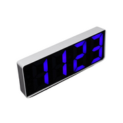 Blue LED Mirror Clock with Alarm
