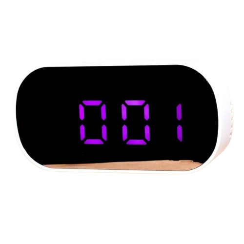 Digital Mirror Clock 6506 with Purple LED