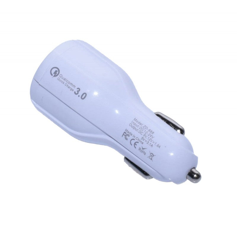 Car Charger 2 X USB 3.0 / D-15, White
