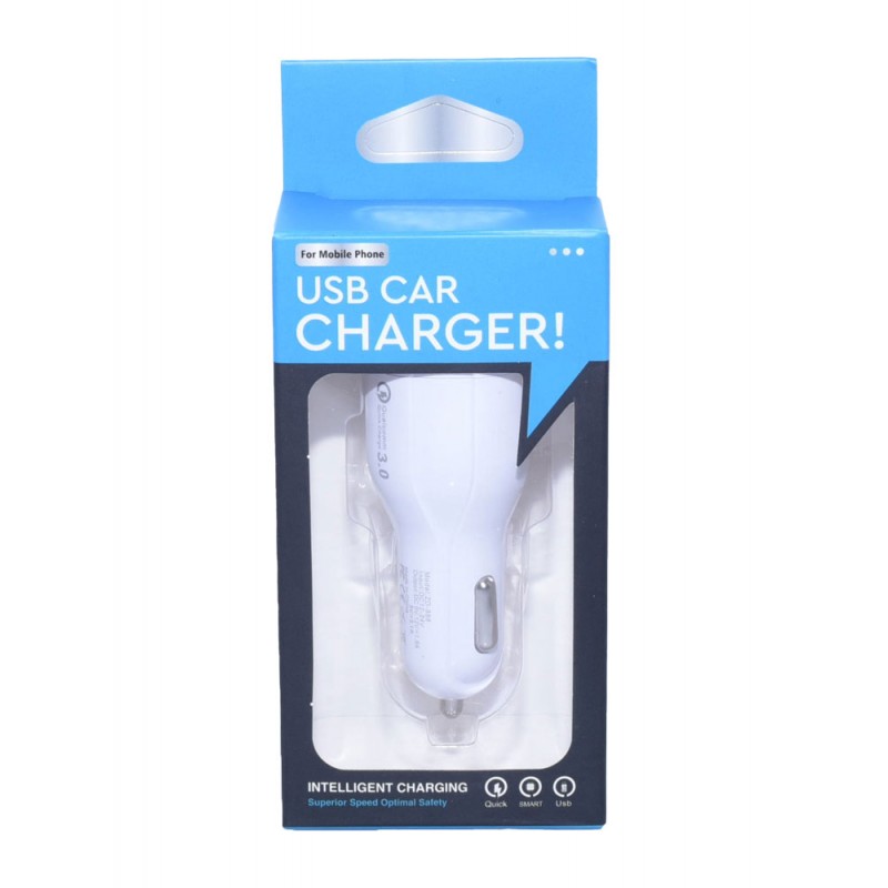 Car Charger 2 X USB 3.0 / D-15, White