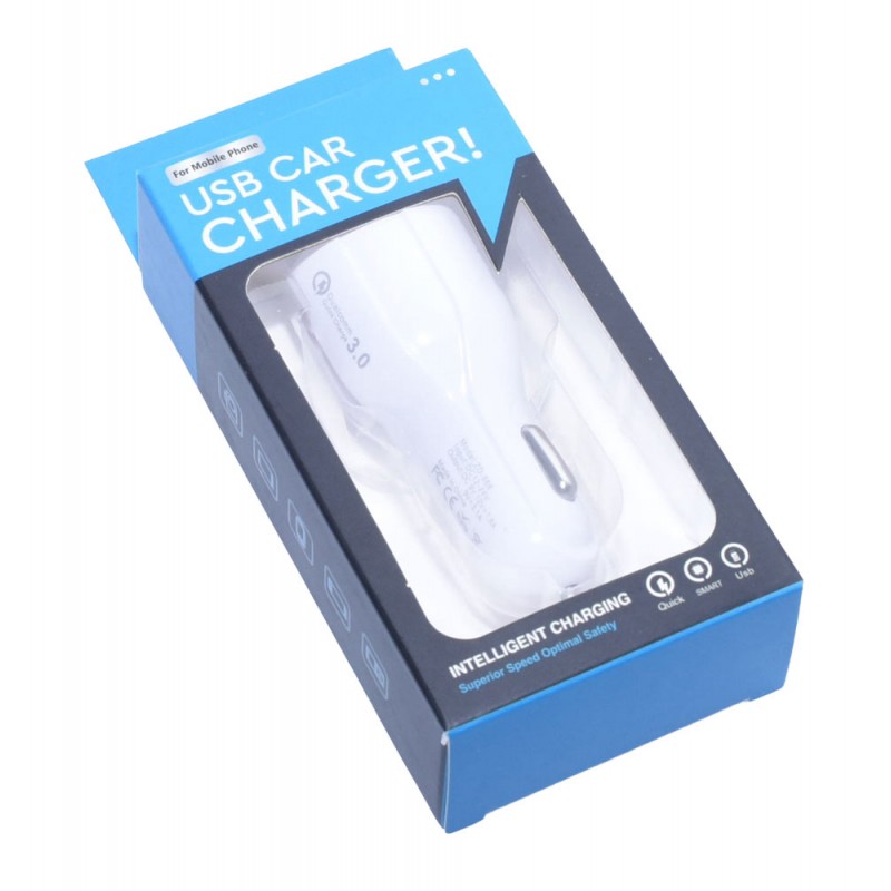 Car Charger 2 X USB 3.0 / D-15, White