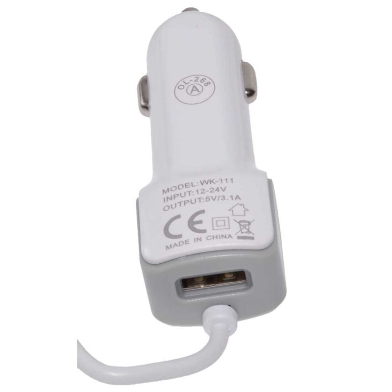 Fast Car Charger iPhone 3.1A + USB 100cm