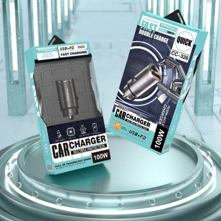 Slim Type C Fast / USB-PD Car Charger - 100W-CC-326