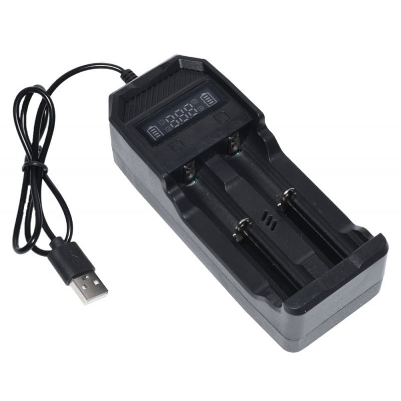 Smart Digital Li-Ion Charger 2 x 3.7V with USB