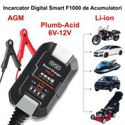 BYGD F1000 Smart Digital Li-ion / Lead-Acid 6V-12V / AGM Battery Charger