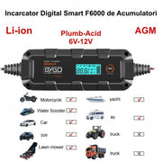 BYGD F6000 Smart Digital Li-ion / Lead-Acid 6V-12V / AGM Battery Charger