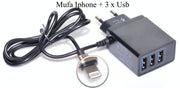 FAST Mains Charger - 5.1A/iPhone + 3 x USB