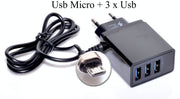 FAST Mains Charger - 5.1A/Micro USB+3xUSB