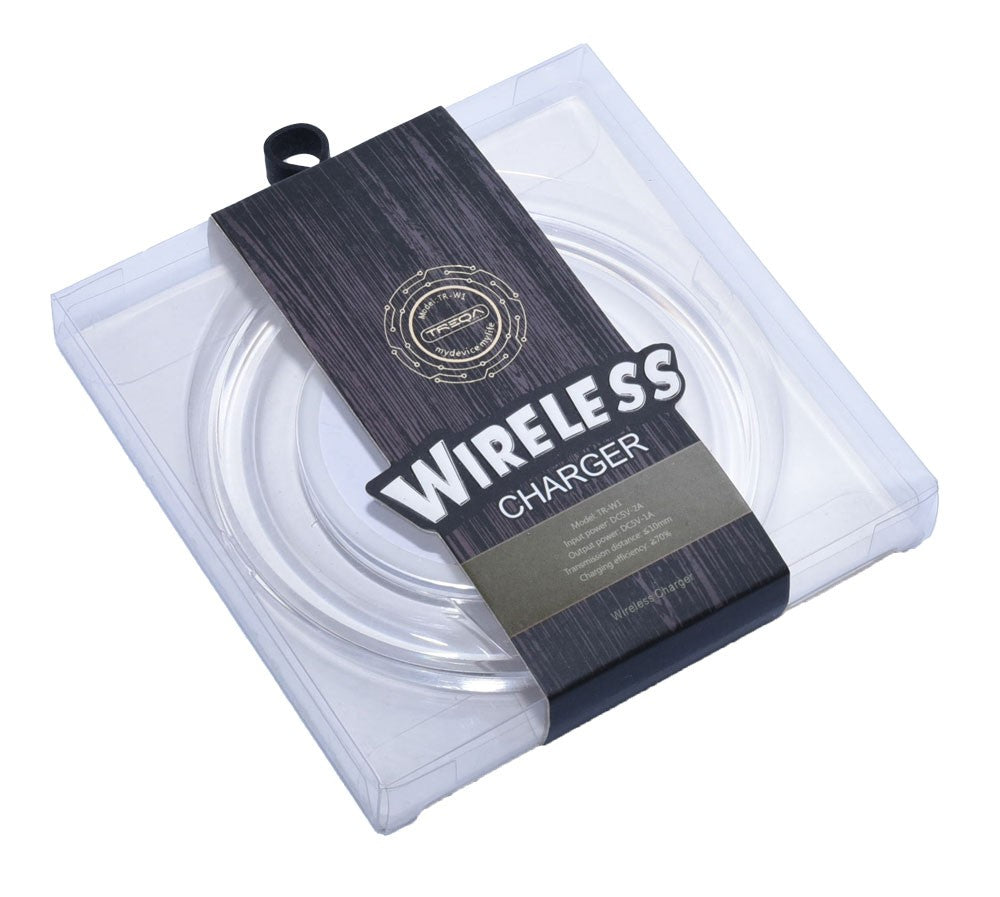 Wireless Phone Charger, Round, Plexiglass, Transparent