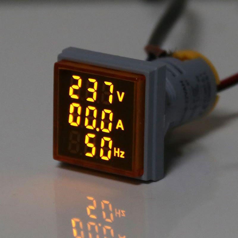 Digital Indicator 3 in 1 Yellow AC, Voltmeter, Ammeter, Frequency