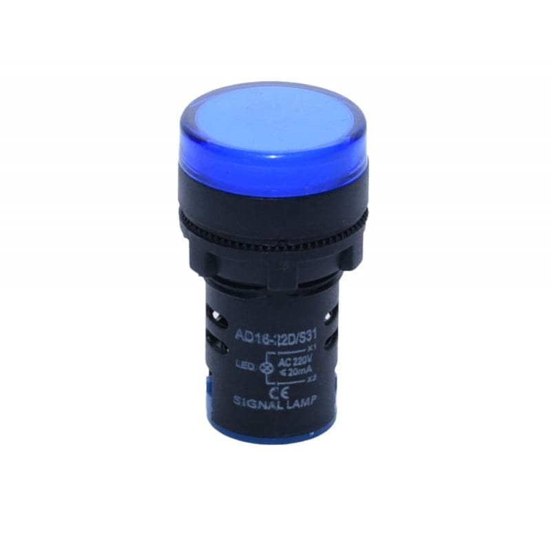 Indicator Lamp, Matt, 220V, 16A, 29x51mm, Blue