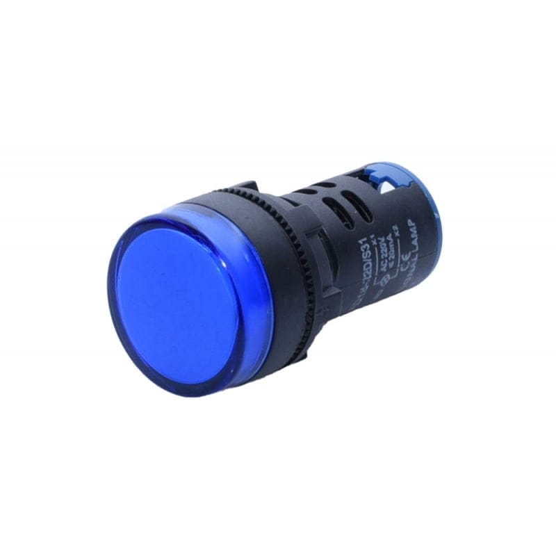 Indicator Lamp, Matt, 220V, 16A, 29x51mm, Blue