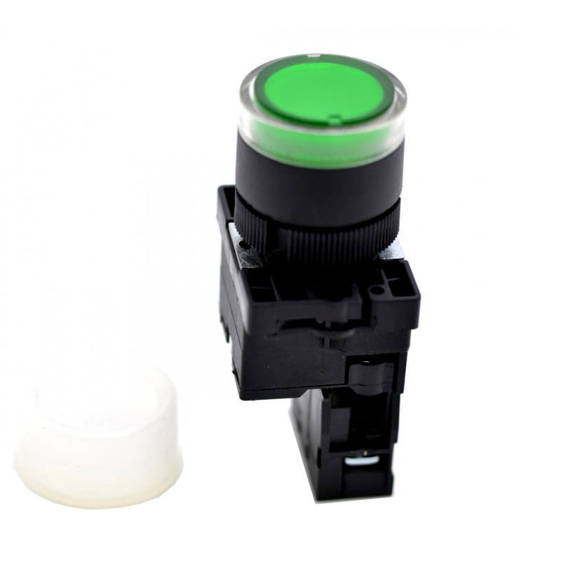 Push Button Motor EB2 22mm Rubber Green