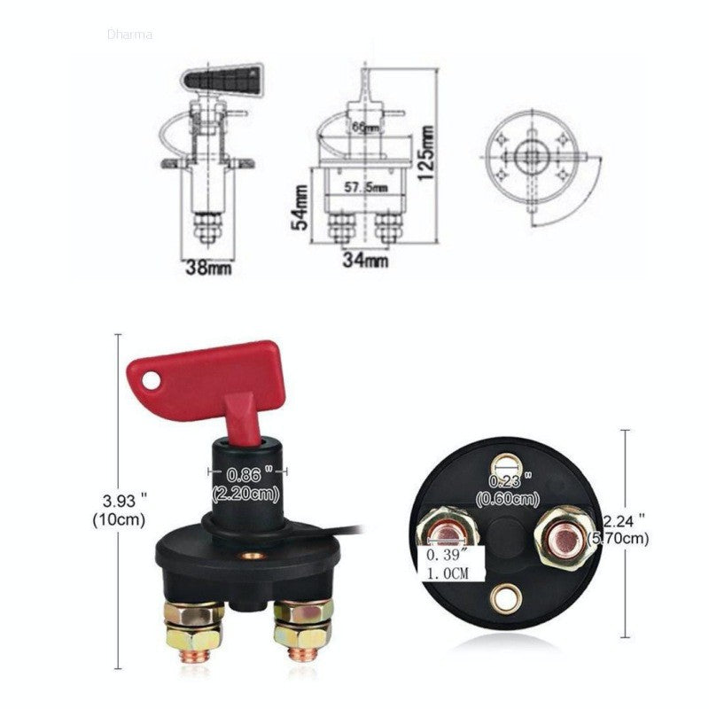 Battery Master Disconnect Switch 2 Keys, 12V - 24V 200A