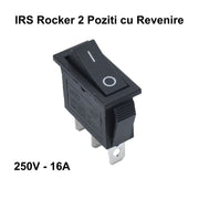 IRS Rocker Switch, 2-Position, Momentary, 3-Pin - 16A / 250V - KCD3