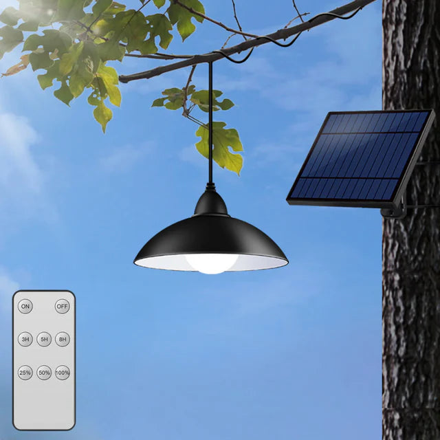 Dual Hanging Solar Lamp, 2 Chandeliers with Separate Photovoltaic Panel, IP65