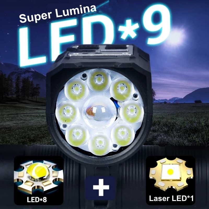 Bicycle Light with 9 LEDs and Light Sensor L-S75